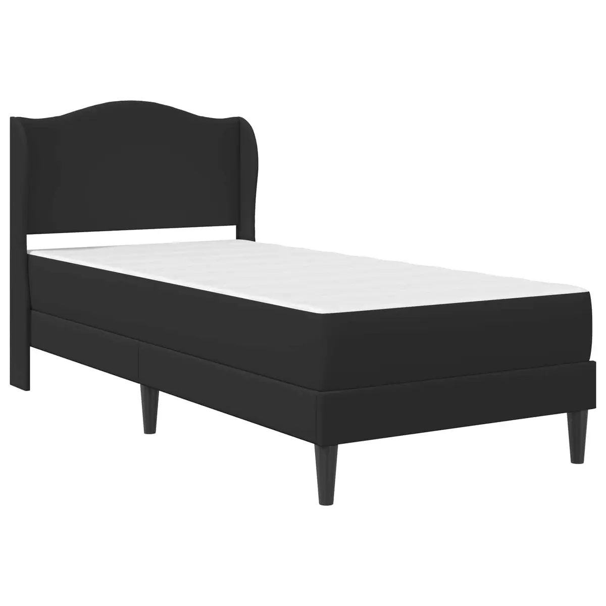 Black Bed Frame with Headboard and Storage