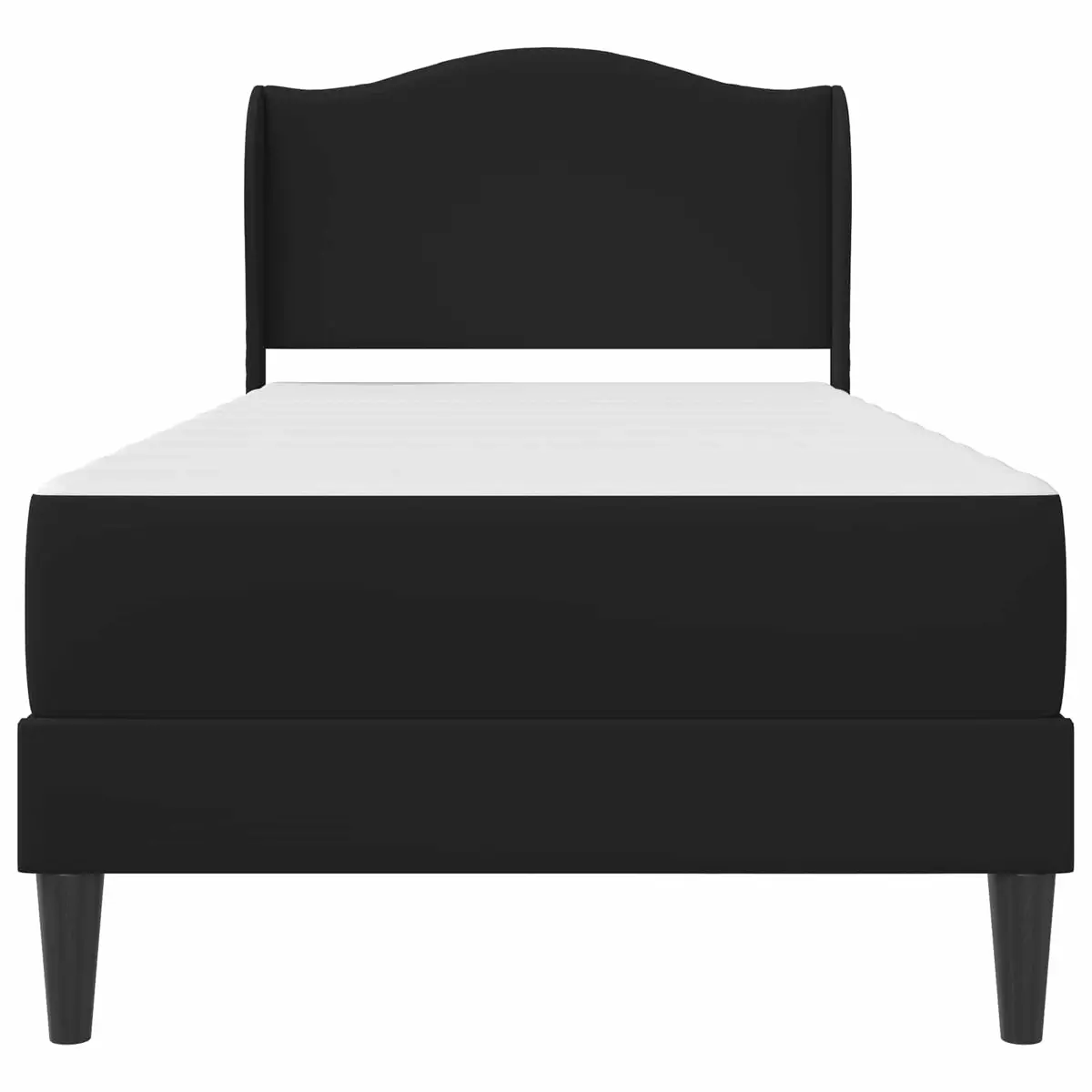 Bed Frame with Headboard Black 107 x 203 cm Modern Bedroom Furniture Slatted