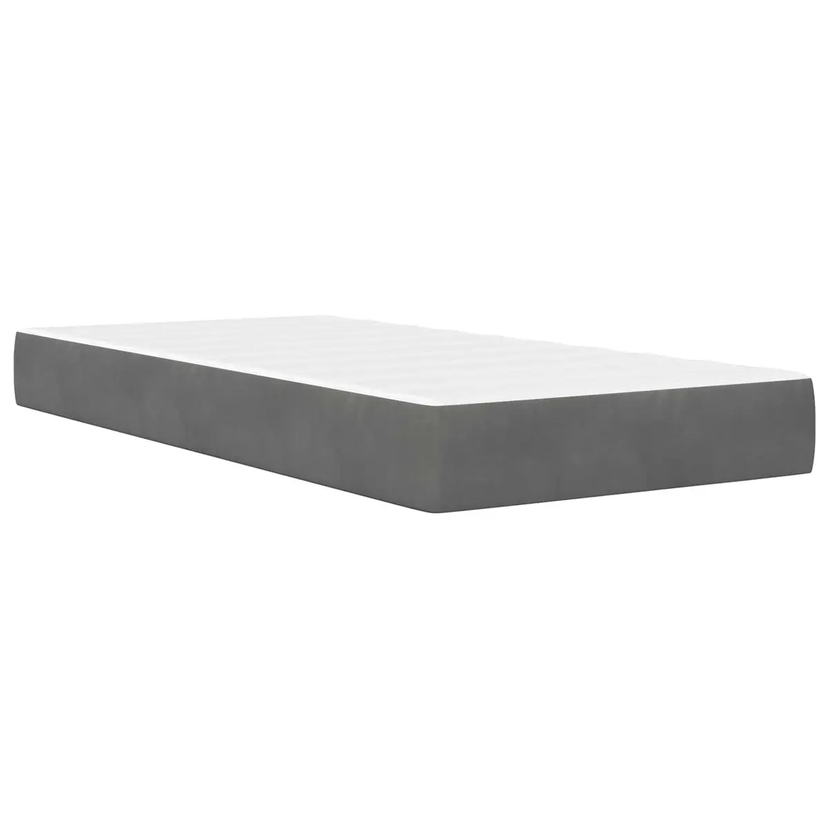 Bed Frame with Headboard Storage 107 x 203 cm Dark Grey Velvet Upholstery