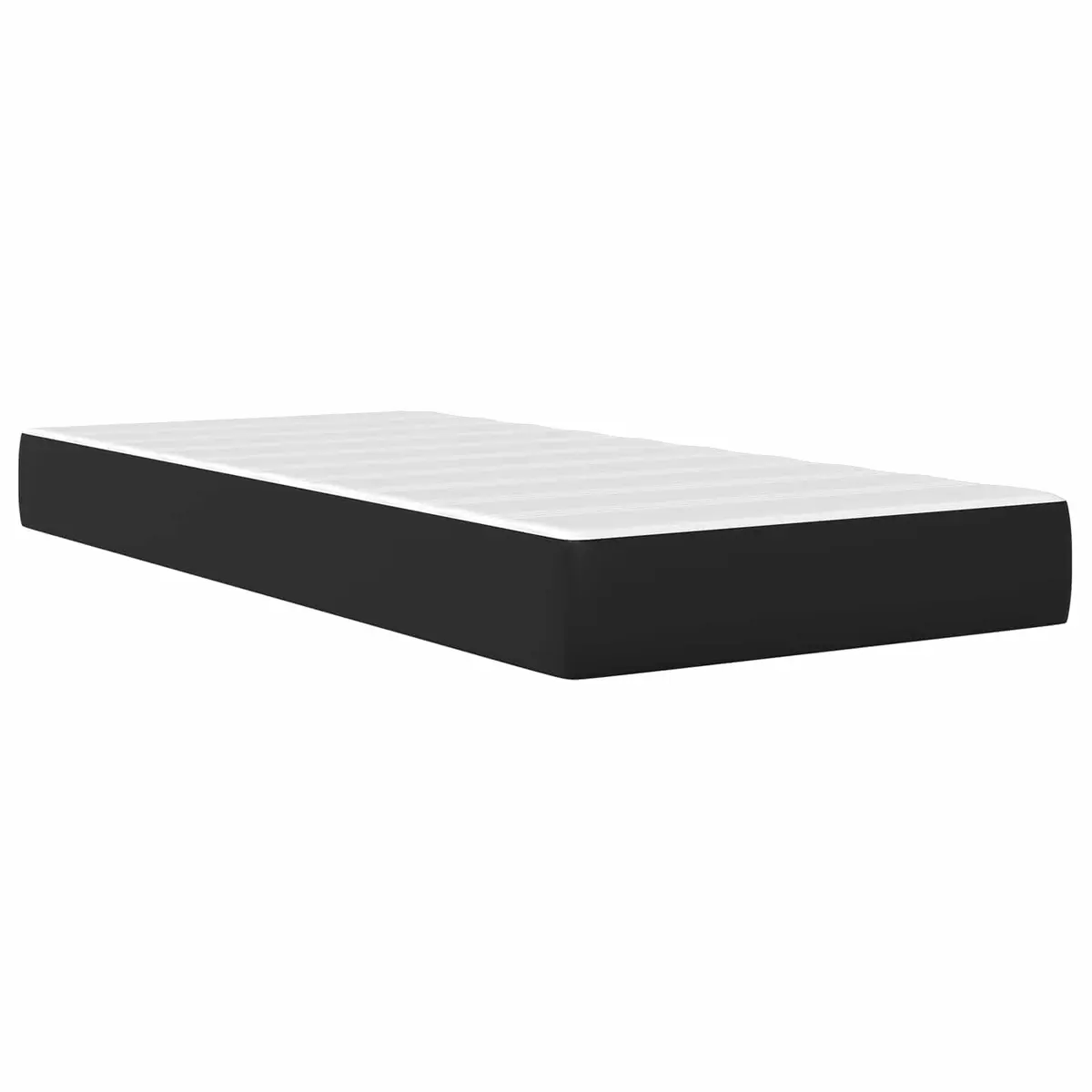 Bed Frame with Mattress 107 x 203 cm Black Faux Leather Headboard LED Lighting