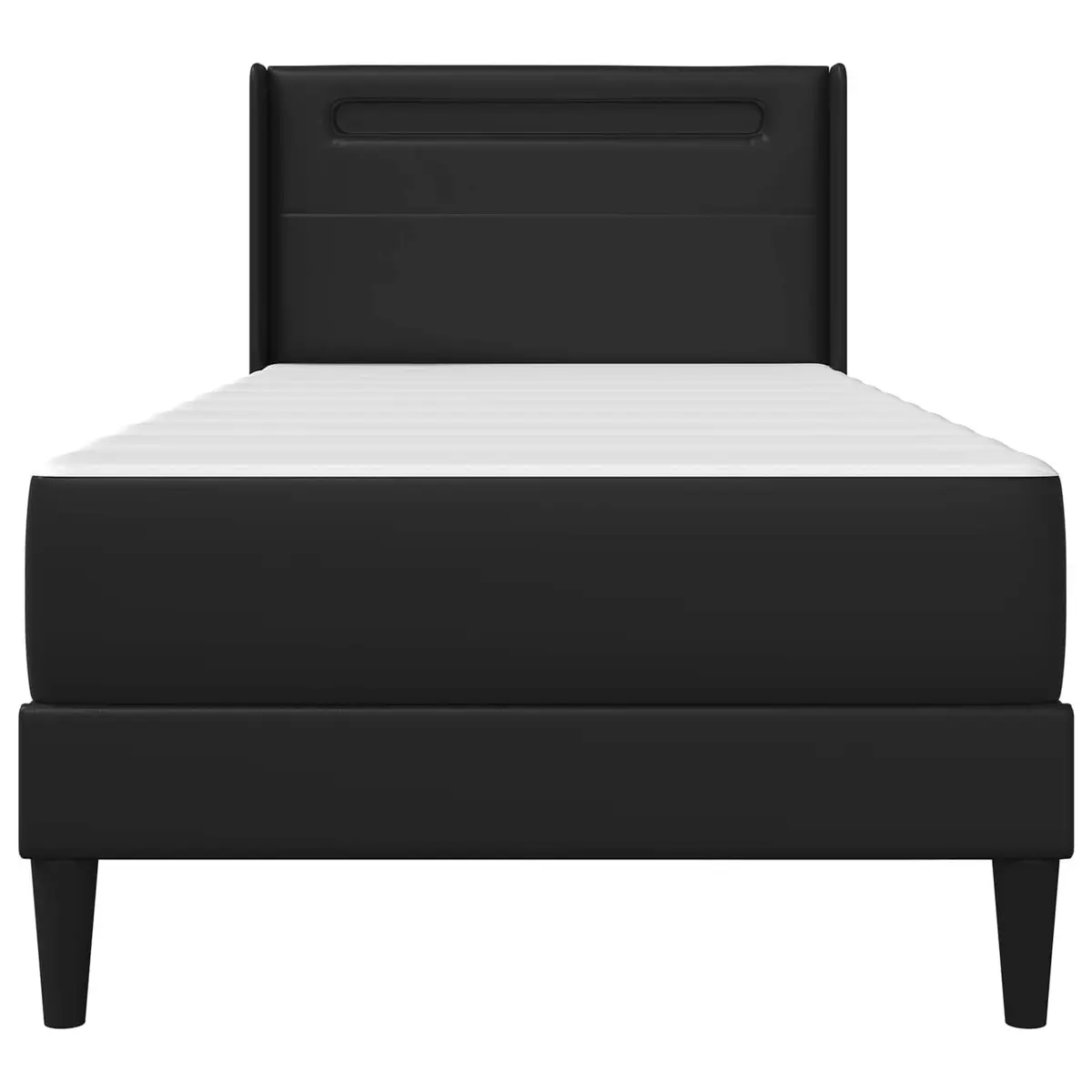 Bed Frame with Foam Mattress Black 90 x 190 cm Modern Bedroom Furniture