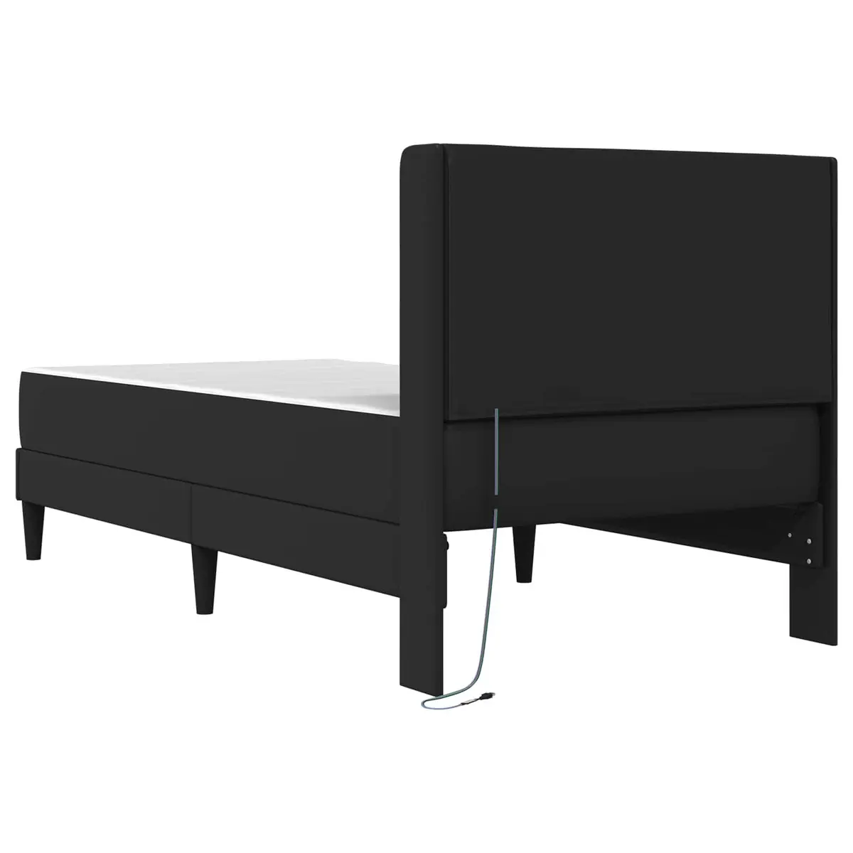 Bed Frame with Foam Mattress Black 90 x 190 cm Modern Bedroom Furniture