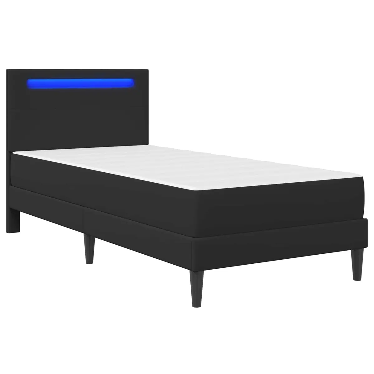 Bed Frame with LED Lights and Faux Leather