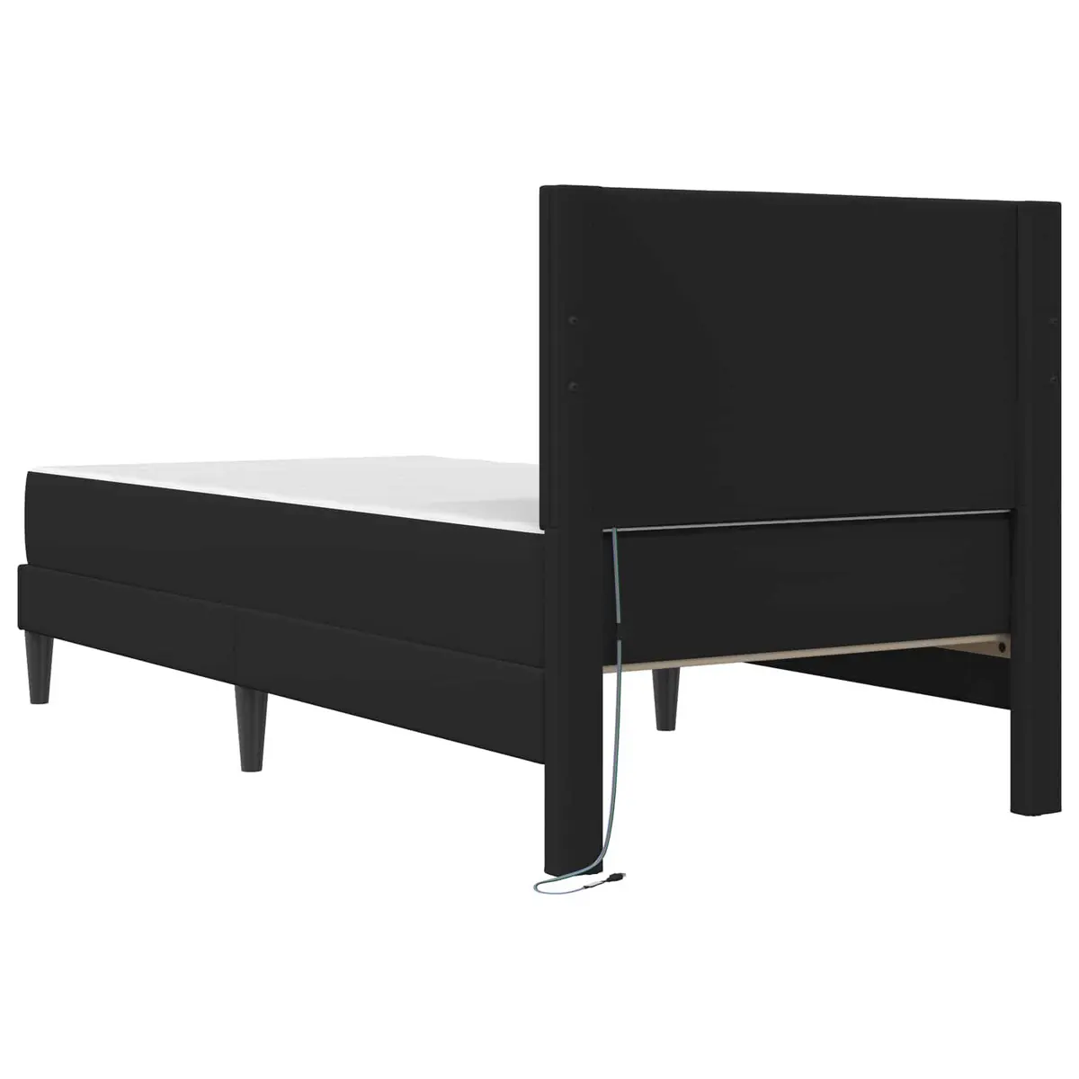 Bed Frame with LED Lights and Faux Leather