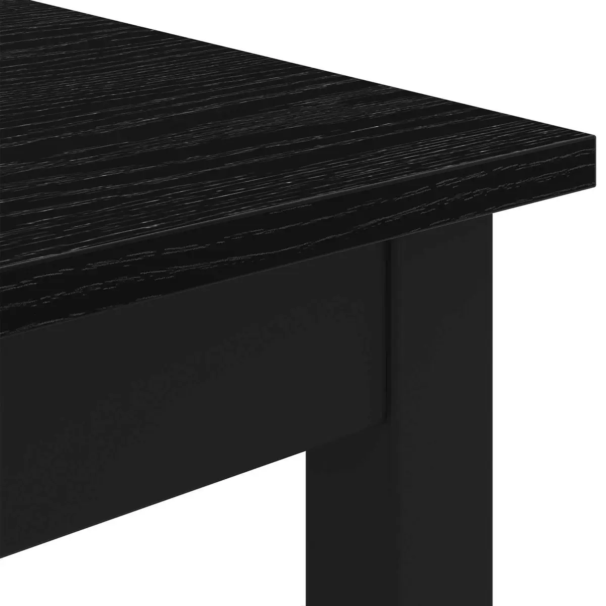 Standing Bar Table Rectangular Kitchen Dining Room Engineered Wood Black Modern