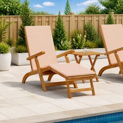 Sun Lounger Reclining Folding Chair Garden Patio Poolside Outdoor Seating