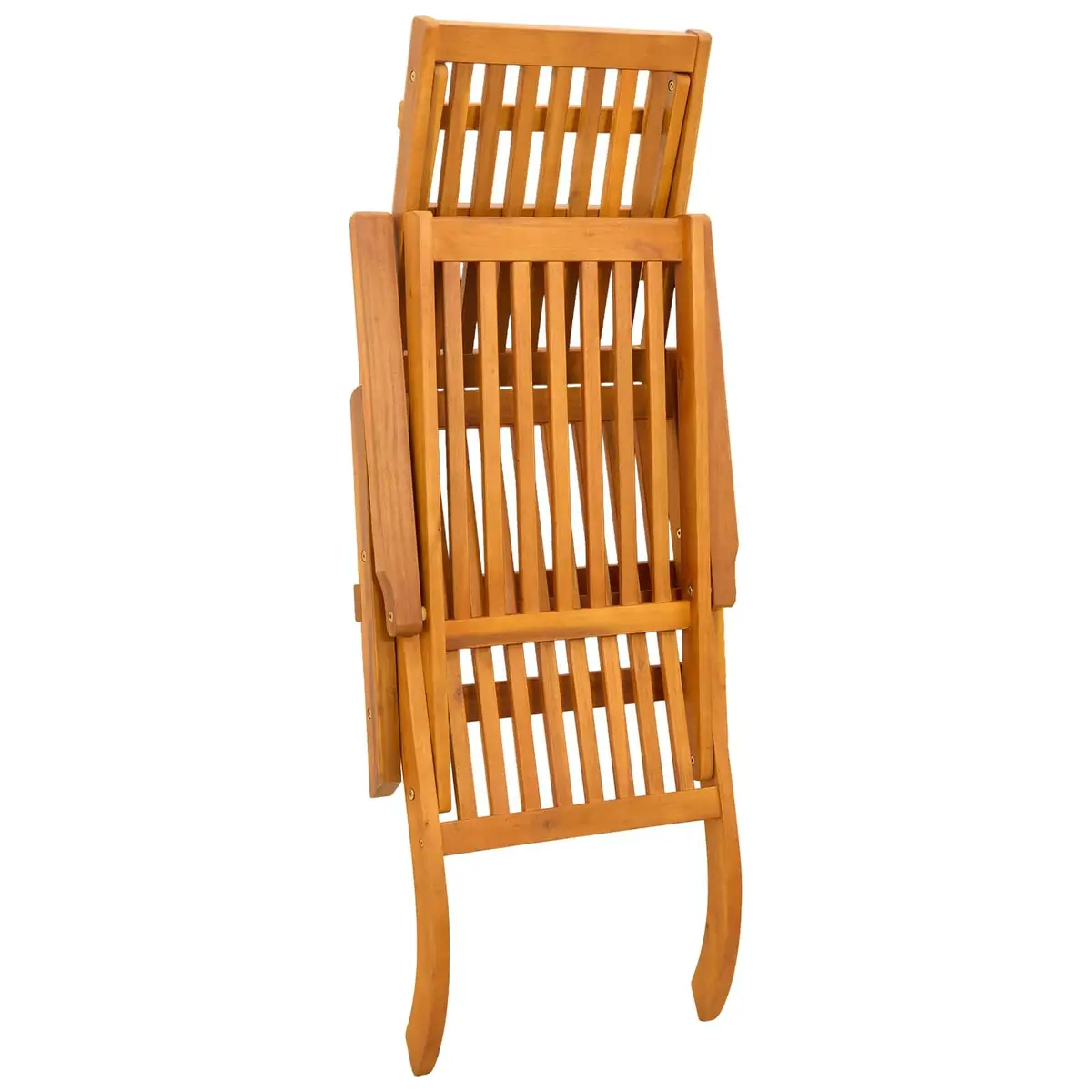 Sun Lounger Reclining Folding Chair 3 Pieces Solid Acacia Wood Brown Garden Patio