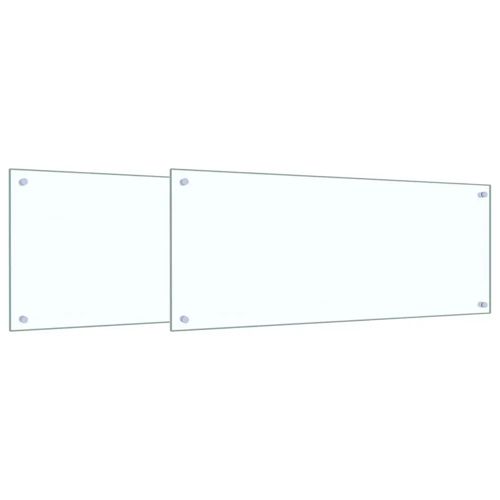 Kitchen Backsplash Tempered Glass 100 x 40 cm Transparent 2 Pcs