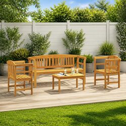 Garden Rose Lounge Set in Brown - 4-Piece Outdoor Furniture