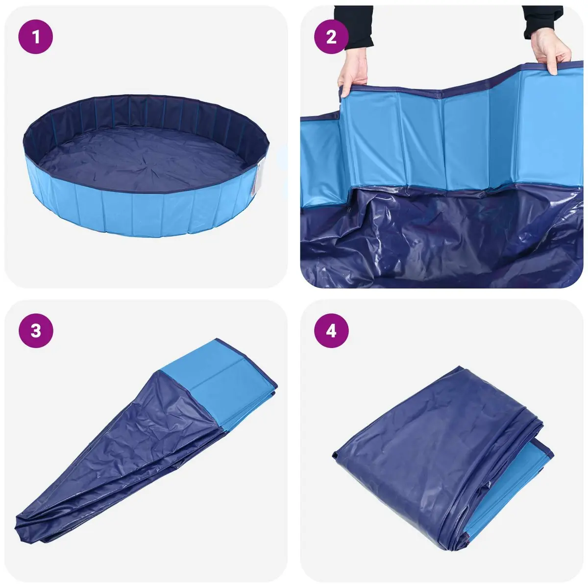 Kids Foldable Swimming Pool Outdoor Garden Backyard Portable 160cm Blue Round