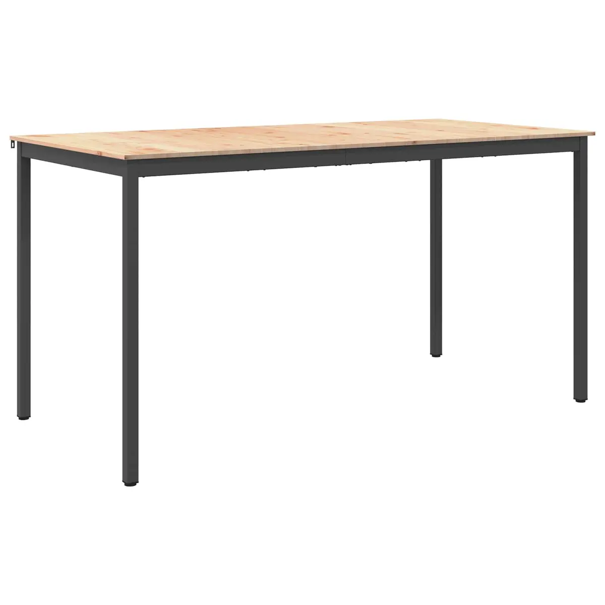 Bar Table Solid Pine Wood Top Metal Legs Kitchen Dining Room Furniture Brown 200 x 100 x 105 cm