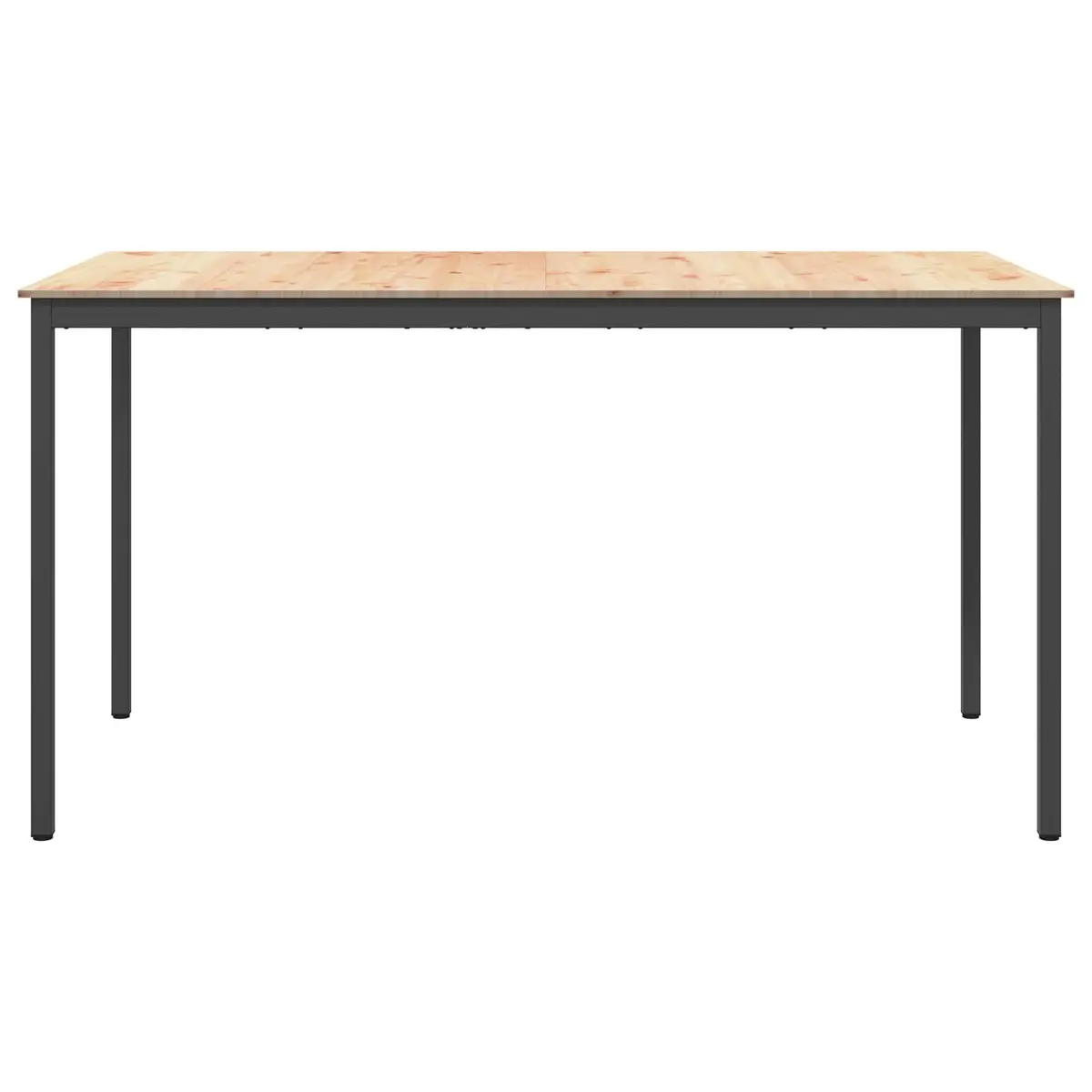 Bar Table Solid Pine Wood Top Metal Legs Kitchen Dining Room Furniture Brown 200 x 100 x 105 cm