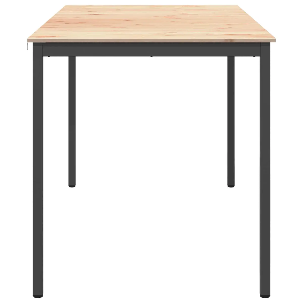 Bar Table Solid Pine Wood Top Metal Legs Kitchen Dining Room Furniture Brown 200 x 100 x 105 cm