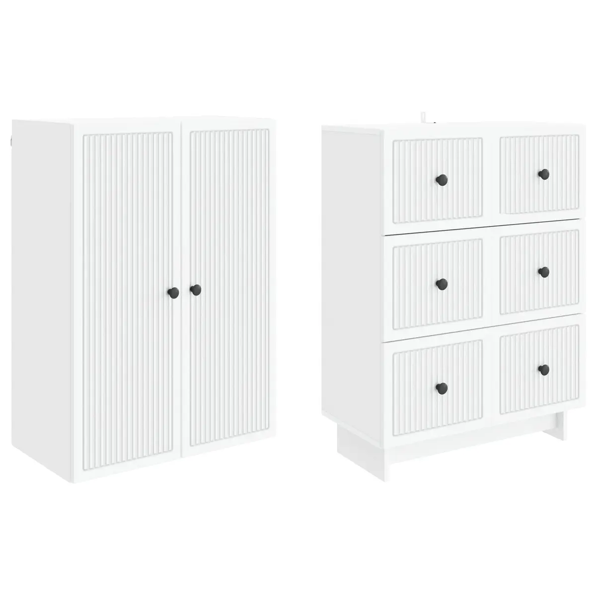 Cabinet Set Storage Furniture 2 pcs Engineered Wood Indoor Outdoor Home Garden