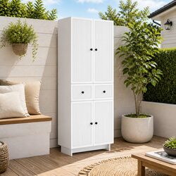 Affordable and Practical 2-Piece White Cabinet Set