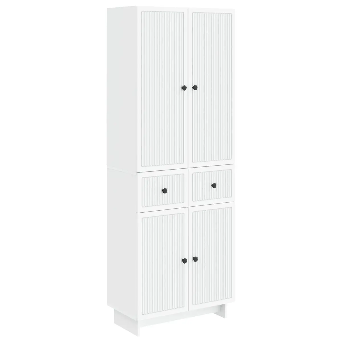 Cabinet Set 2 pcs Storage 66 x 34.5 x 90 cm White Engineered Wood