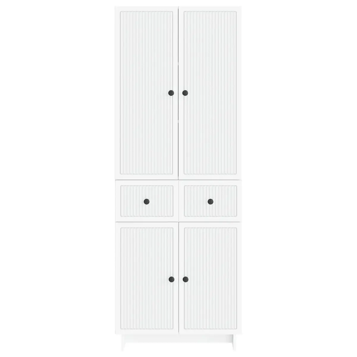 Cabinet Set 2 pcs Storage 66 x 34.5 x 90 cm White Engineered Wood