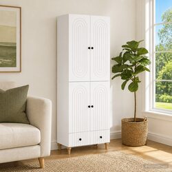 Versatile 2-Piece Cabinet Set with Engineered Wood Build
