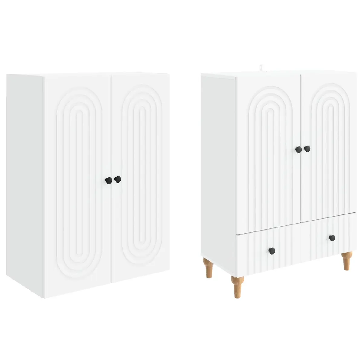 2-Piece Cabinet Set with Engineered Wood Build