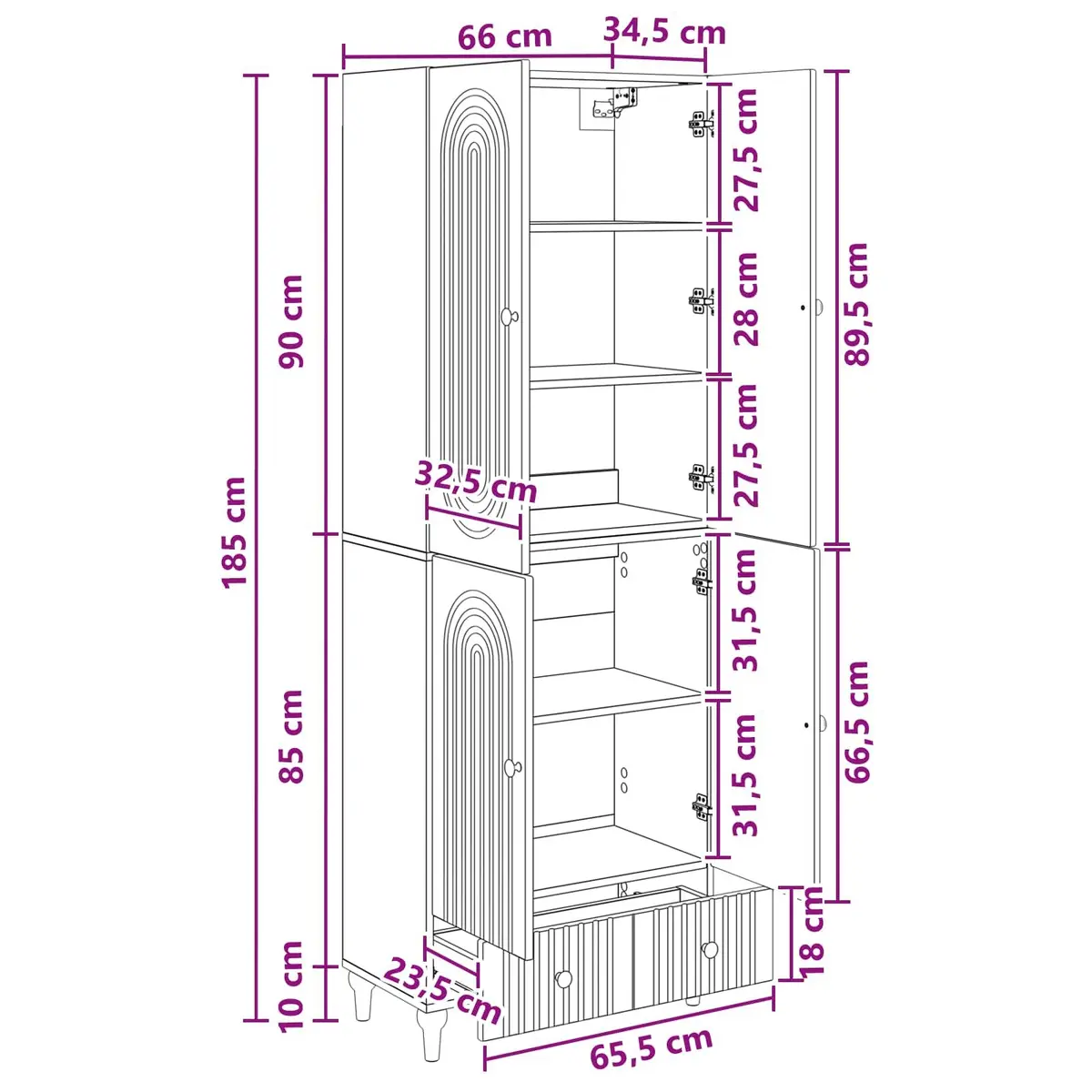 2-Piece Cabinet Set with Engineered Wood Build