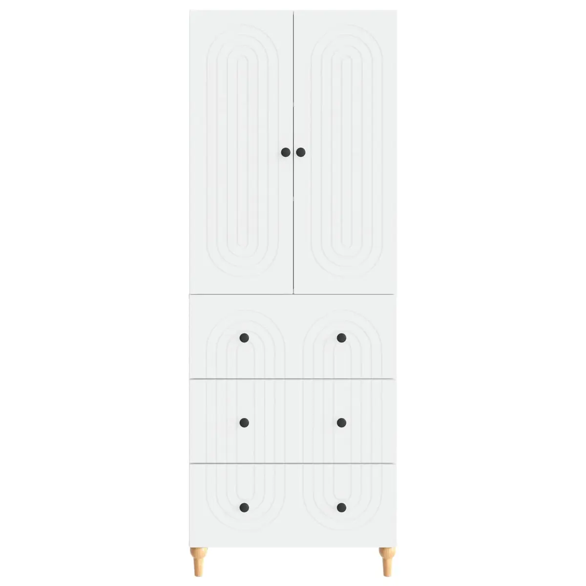 Storage Cabinet Set 2 Piece Engineered Wood Organiser with Shelves and Drawers for Home Office or Lounge Use