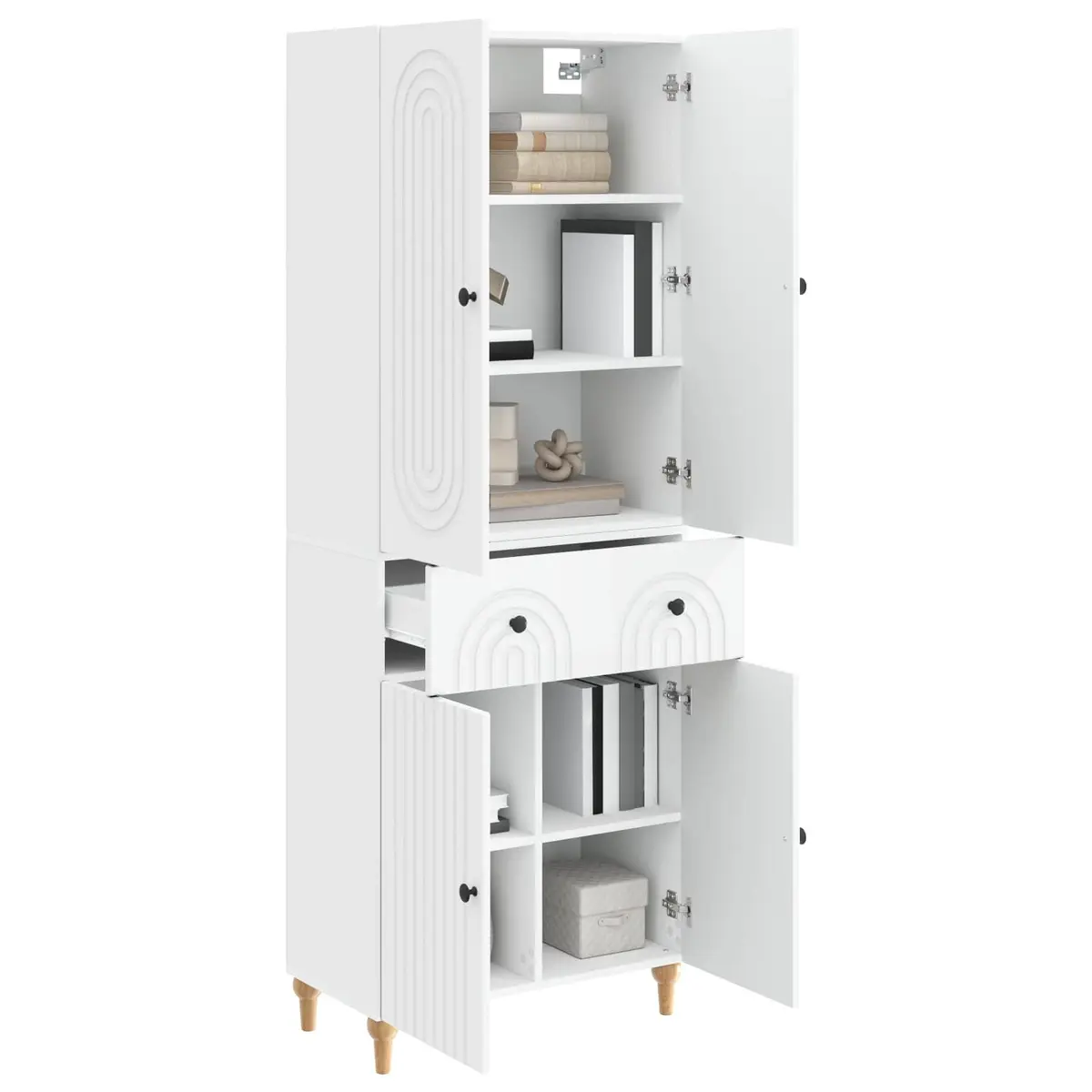 Cabinet Set Storage Furniture 66 x 34.5 x 90 cm Engineered Wood 2 Piece