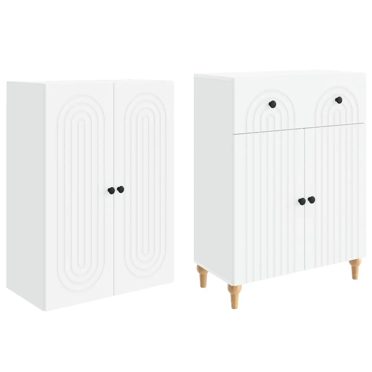 Cabinet Set Storage Furniture 66 x 34.5 x 90 cm Engineered Wood 2 Piece