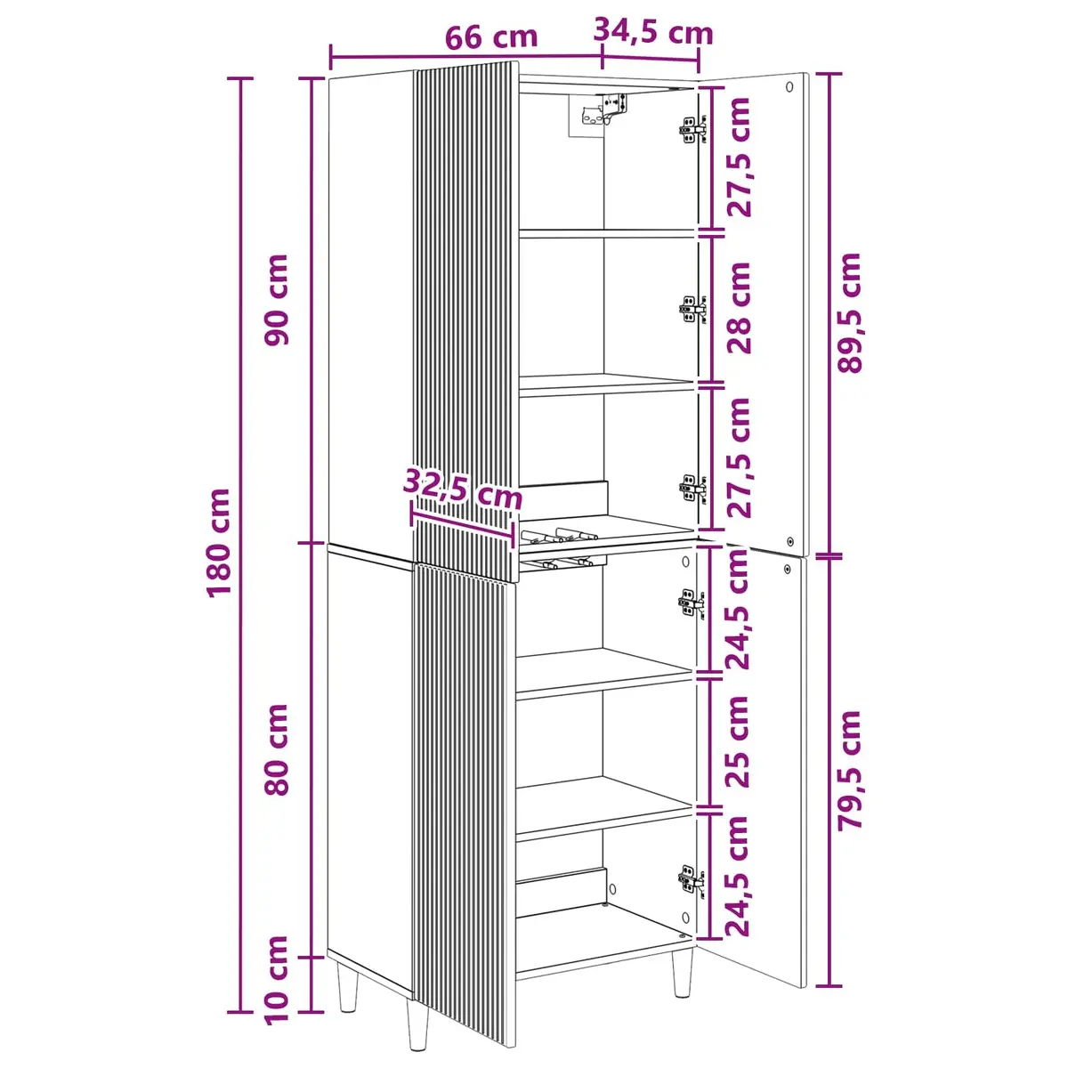 2-Piece Cabinet Set with Storage Solutions