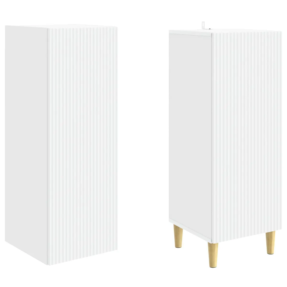 Engineered Wood Cabinet Set 2 pcs White Storage Furniture Modular Shelving