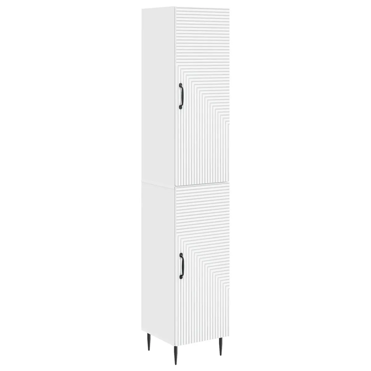 White Cabinet Set Storage Furniture 2 Pieces Engineered Wood Living Room Bedroom