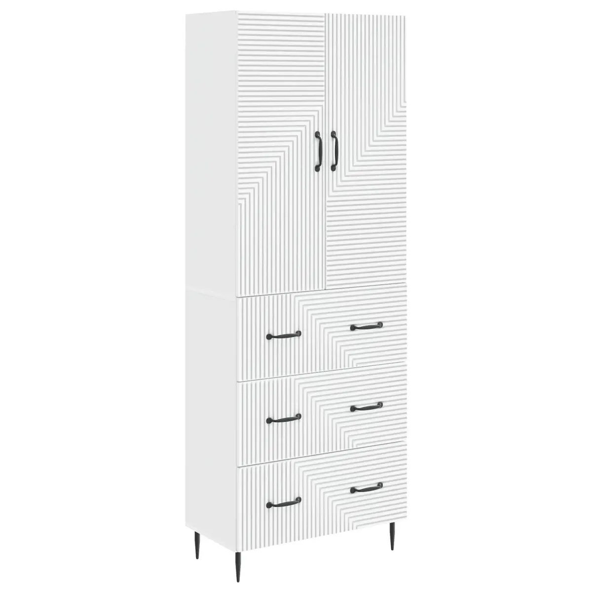 Storage Cabinet Set 2 pcs Adjustable Shelves 66 x 34.5 x 90 cm White