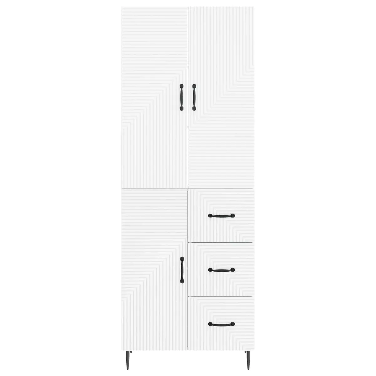 Cabinet Set 2 Pieces White Modern Storage Furniture Indoor Outdoor 66 x 34.5 x