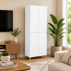 Warm and Reliable White Cabinet Set 2 Pieces