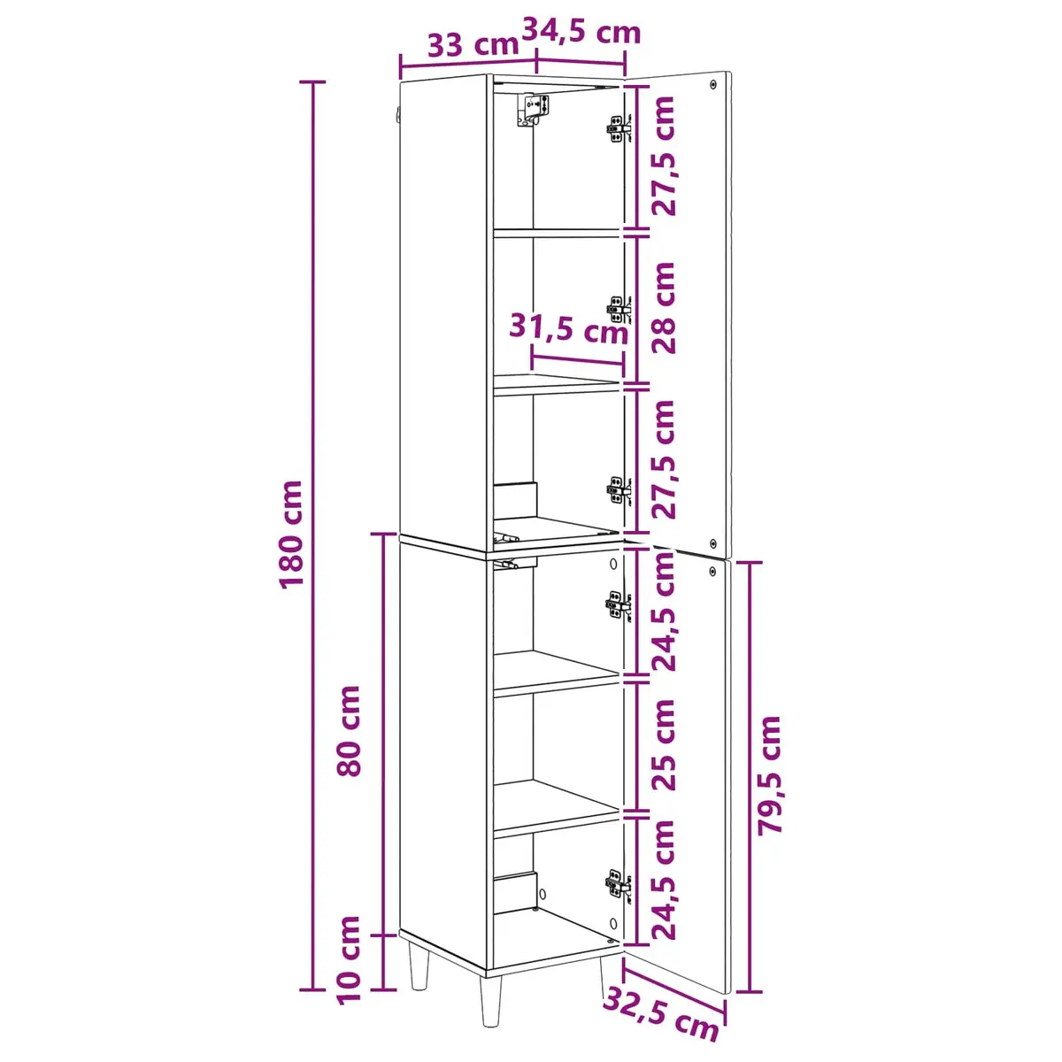 White Cabinet Set with Ample Storage