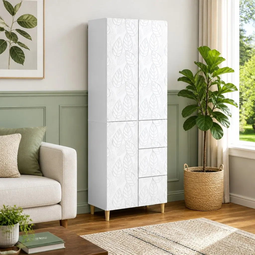 Modular White Furniture Set for Space-Saving Indoor and Outdoor Use 2 Pieces