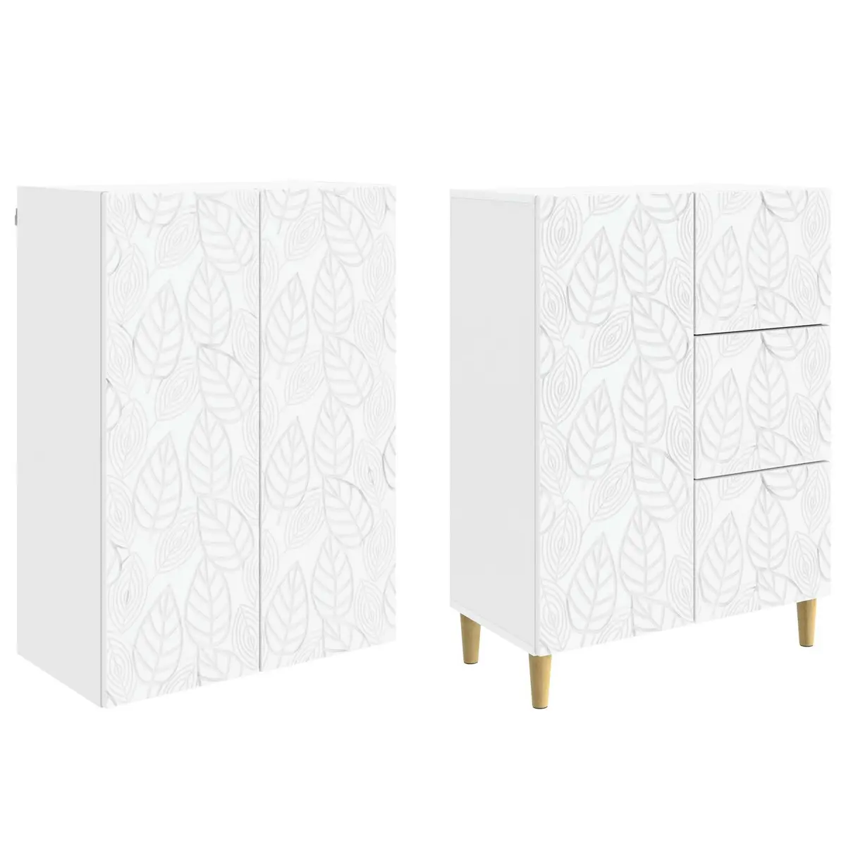 Modular White Furniture Set for Space-Saving Indoor and Outdoor Use 2 Pieces