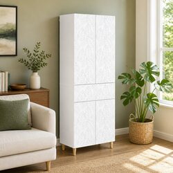 White Storage Furniture Set: 2 Pieces for Comfort and Utility