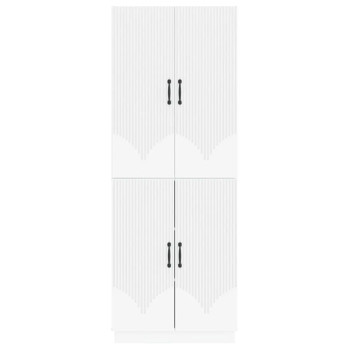 Cabinet Set 2 Piece Storage Furniture Indoor Outdoor White Engineered Wood