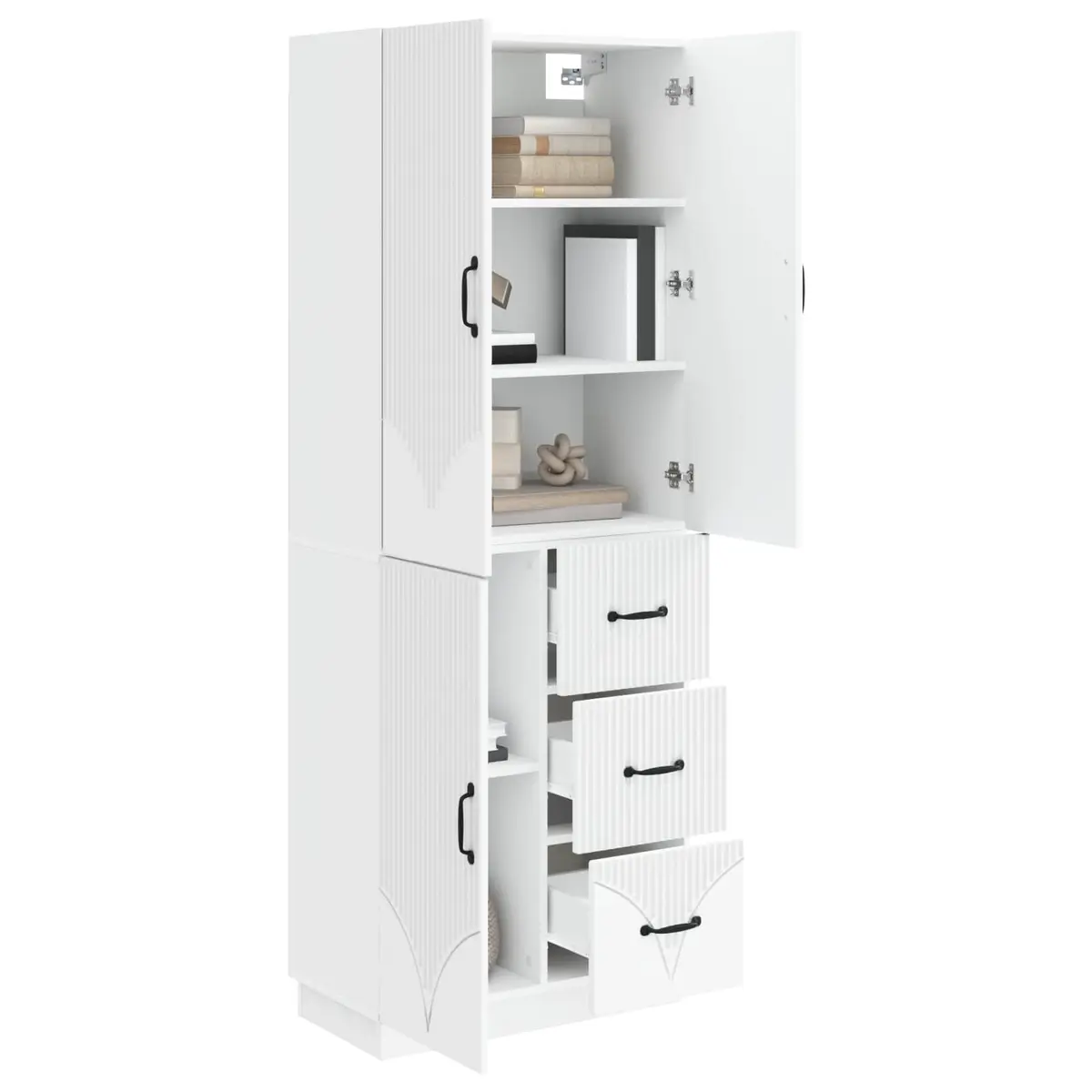 Cabinet Set Storage Furniture 2 Pcs Engineered Wood Living Room Bedroom