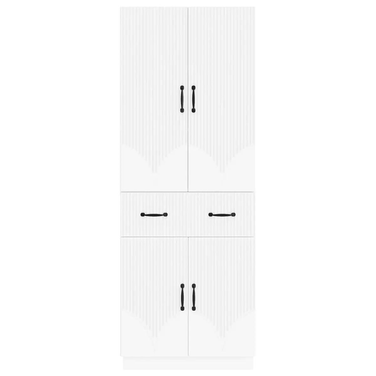 White Engineered Wood Cabinet Set 2 Pieces Storage Furniture Modular Design