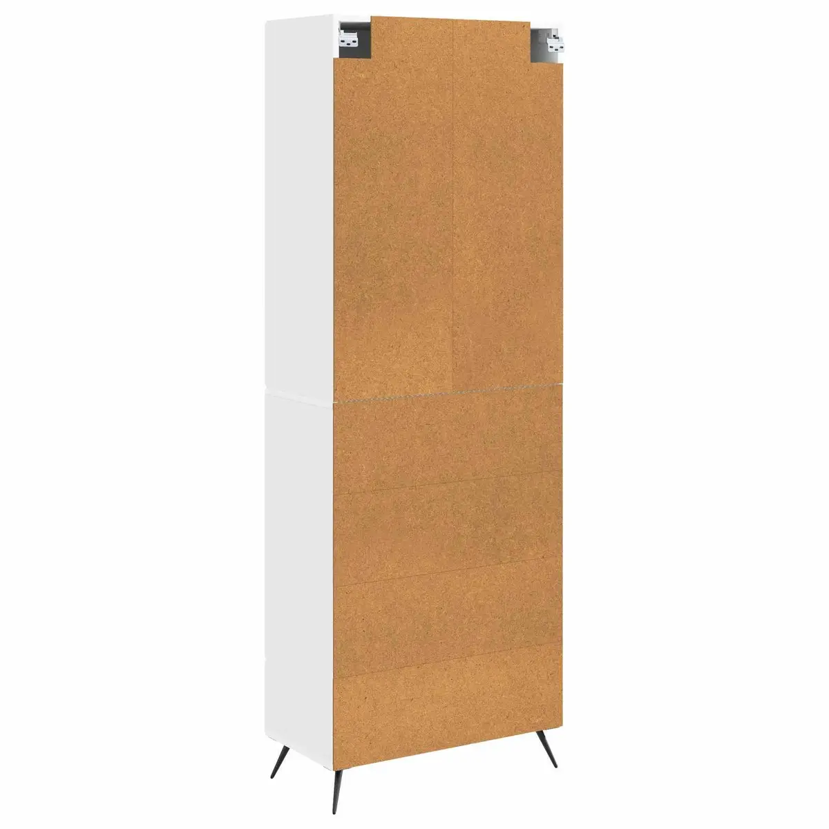 Cabinet Set 2 Pieces White Storage Furniture Drawers Shelves LED Lights