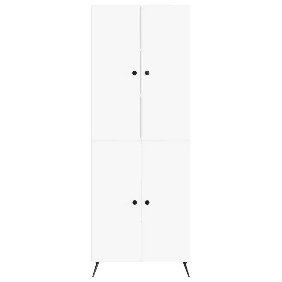 Cabinet Set 2 Pieces White Storage Furniture Engineered Wood Shelves Drawers