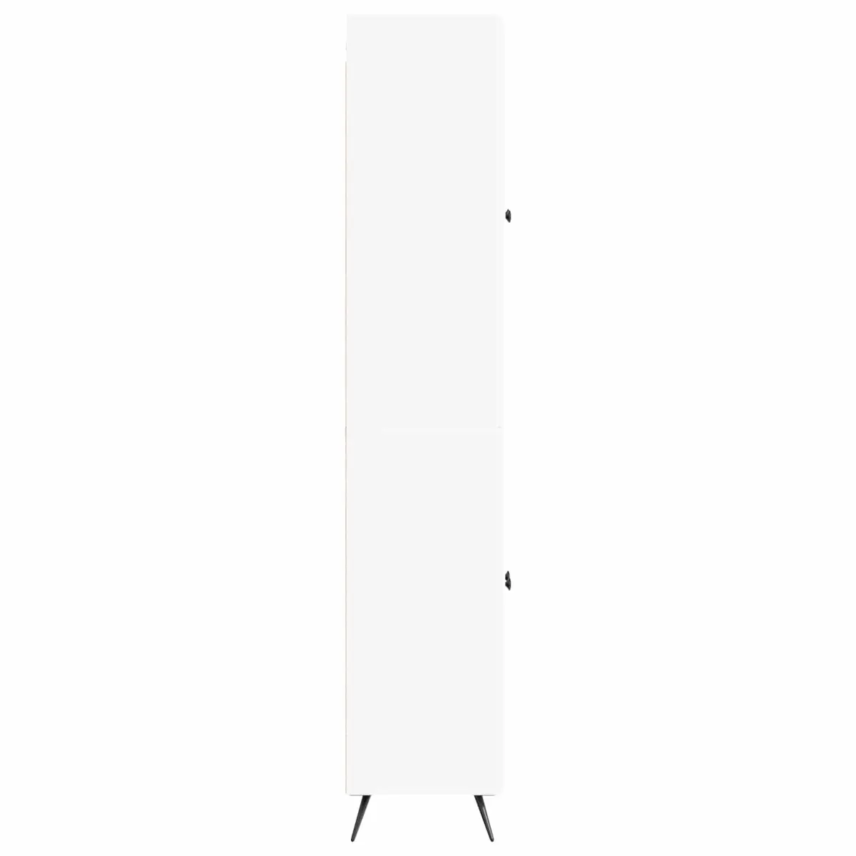 Cabinet Set 2 Pieces White Storage Furniture Engineered Wood Shelves Drawers