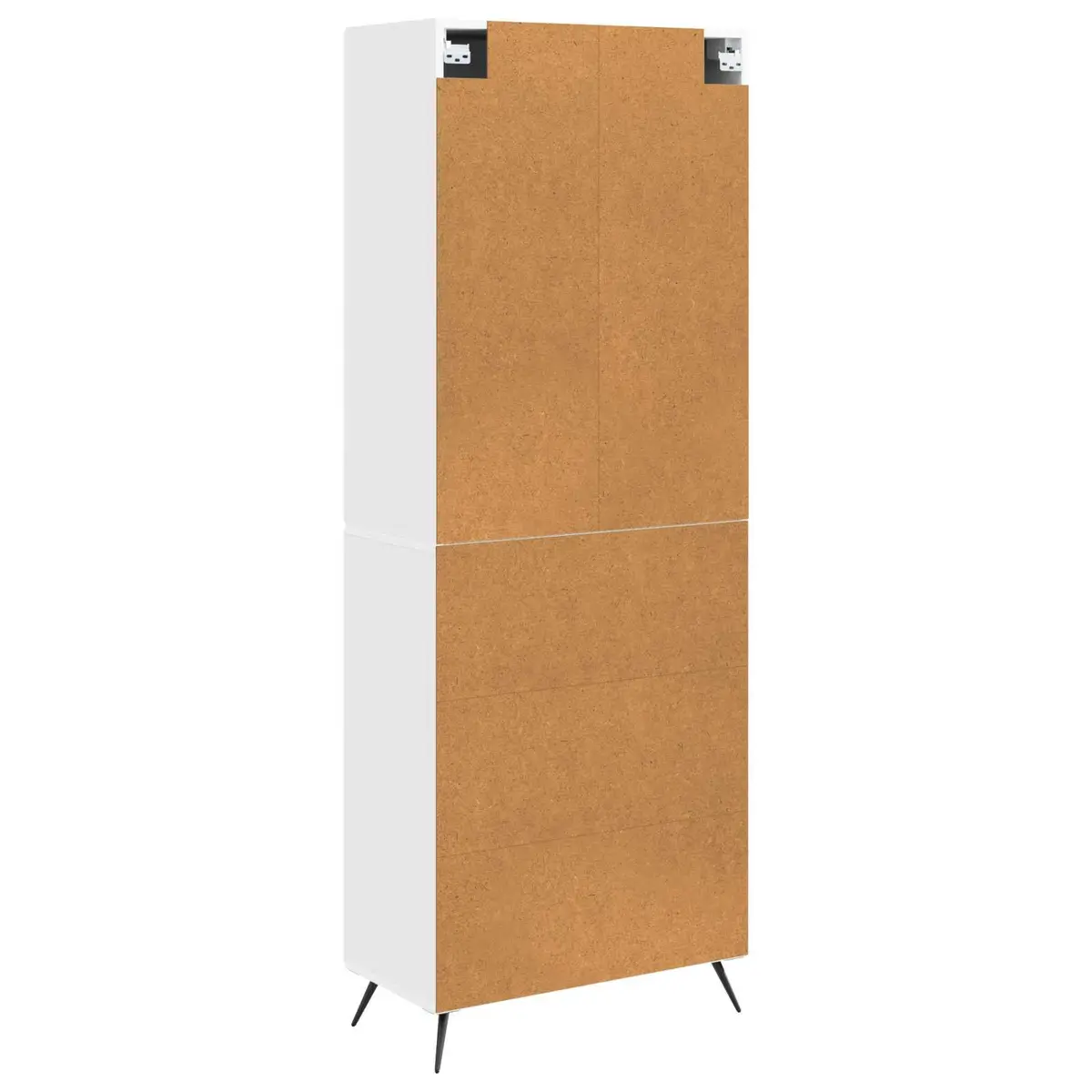 Cabinet Set 2 Pieces White Storage Furniture Engineered Wood Shelves Drawers