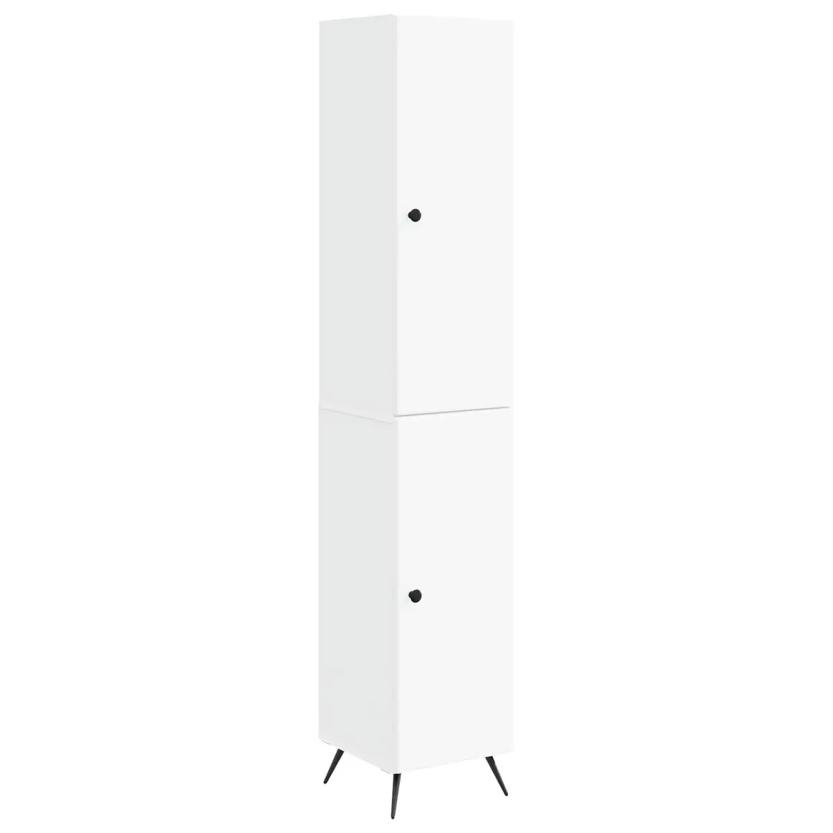Cabinet Set 2 Pcs White Engineered Wood Storage Furniture Living Room Bedroom