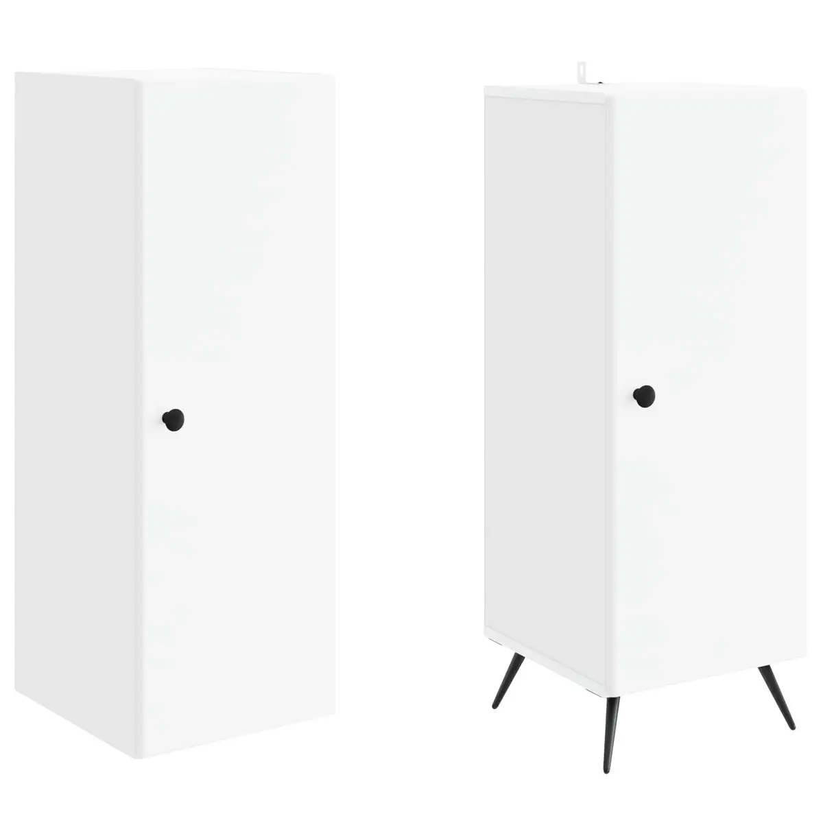 Cabinet Set 2 Pcs White Engineered Wood Storage Furniture Living Room Bedroom