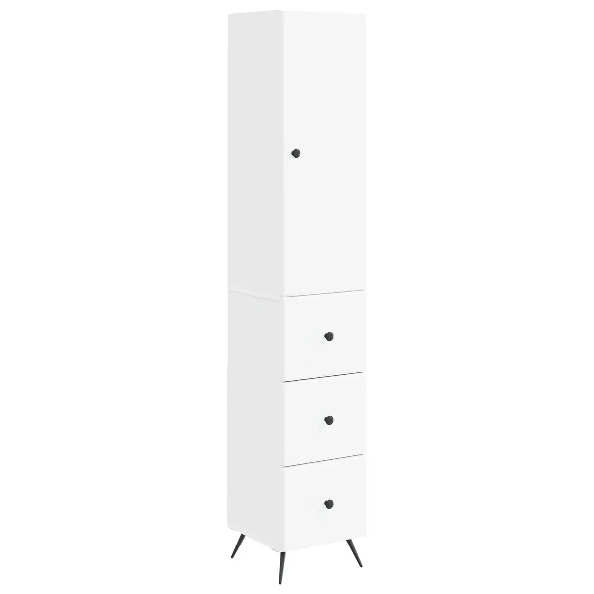 Storage Cabinet Set 2 pcs White 34.5 x 34.5 x 90 cm Engineered Wood Sliding