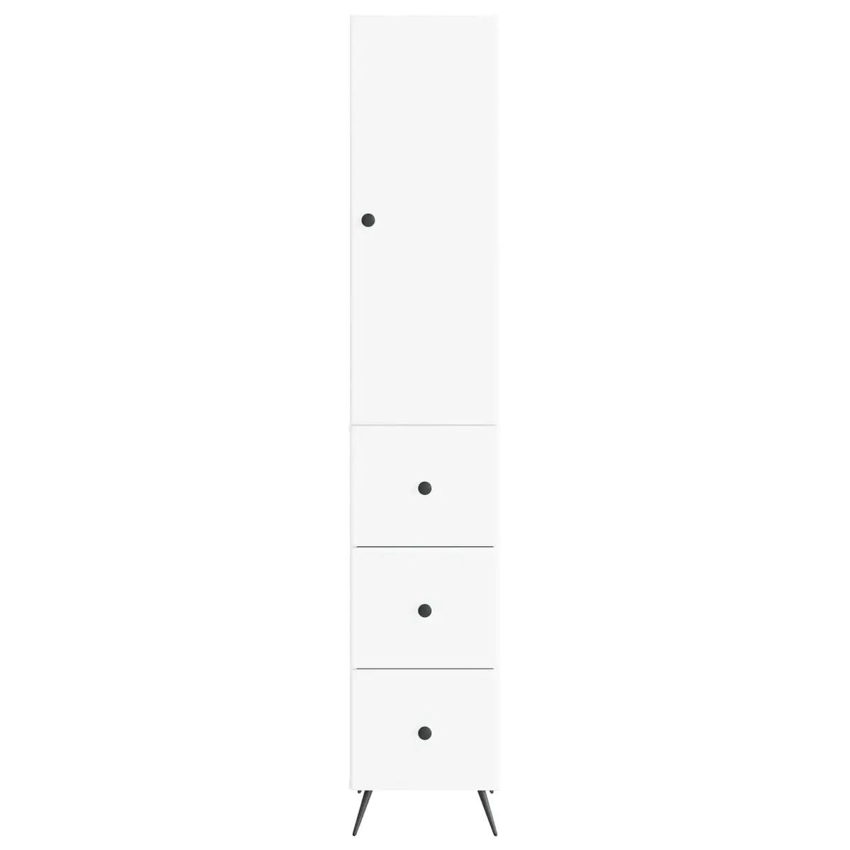 Storage Cabinet Set 2 pcs White 34.5 x 34.5 x 90 cm Engineered Wood Sliding