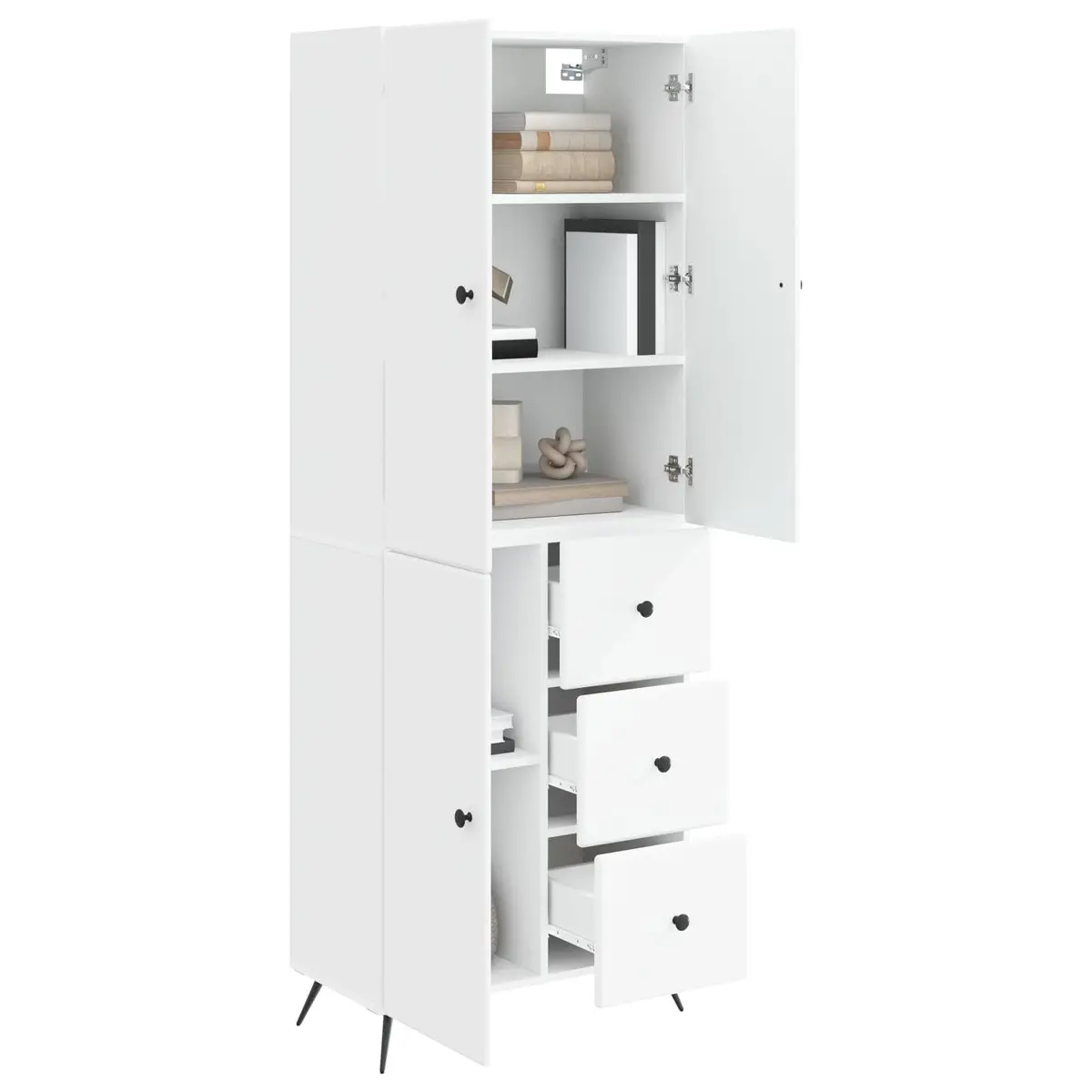 White Engineered Wood Cabinets