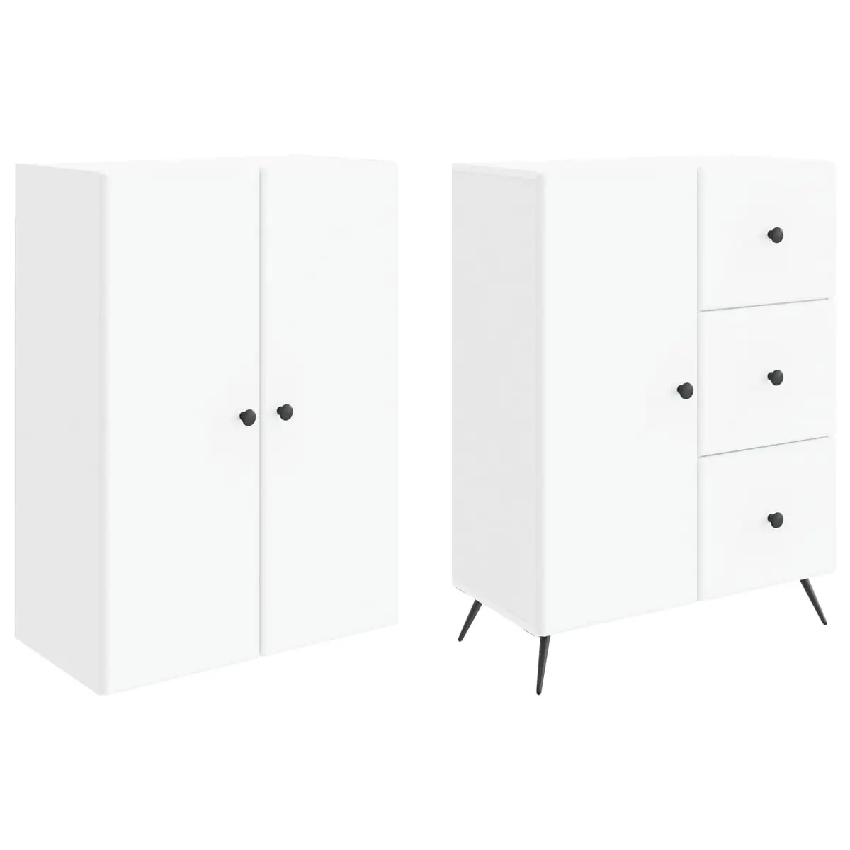 White Engineered Wood Cabinets